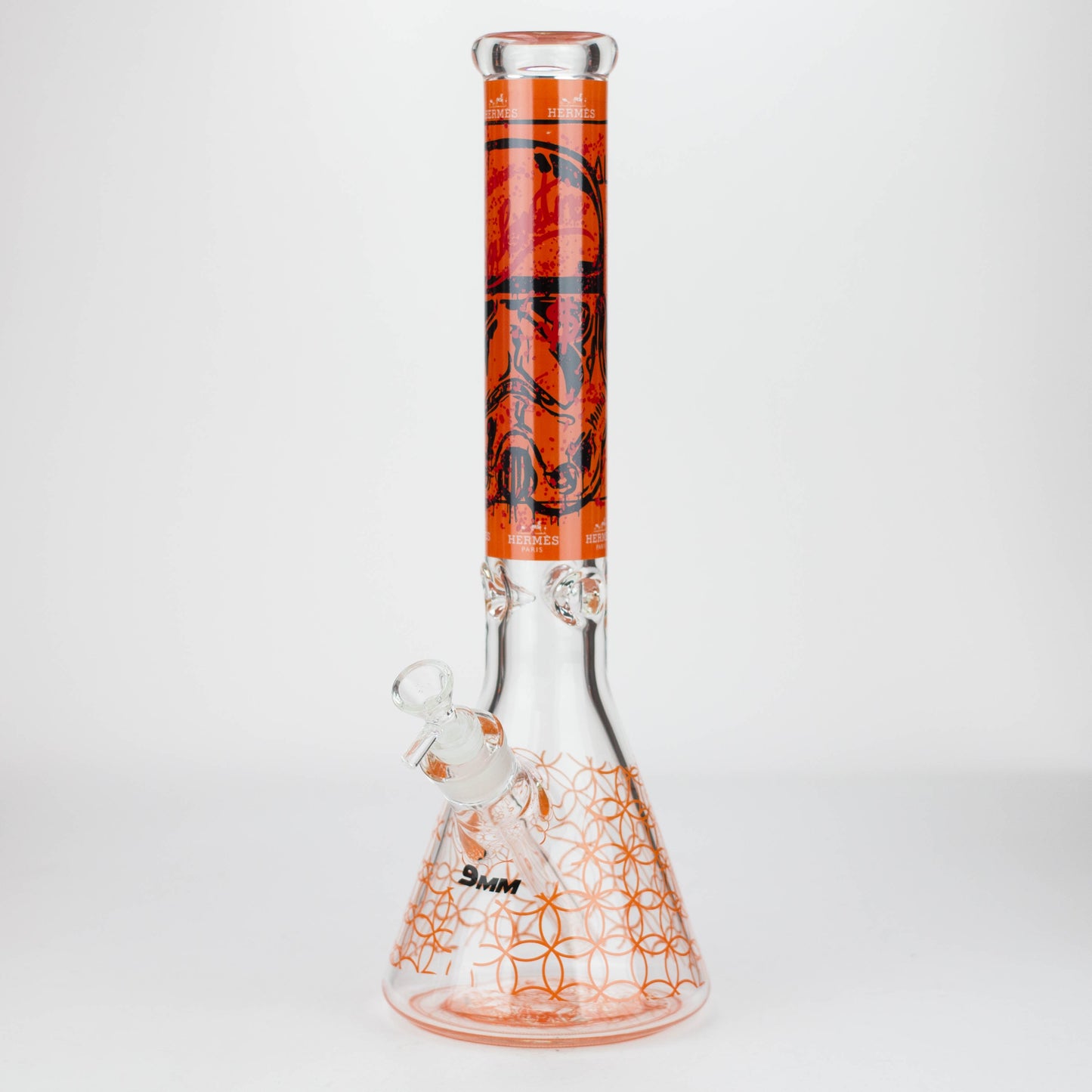 15.5"  9 mm Graphic glass water bong [GB-T-2117]_13