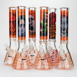 15.5"  9 mm Graphic glass water bong [GB-T-2117]_0