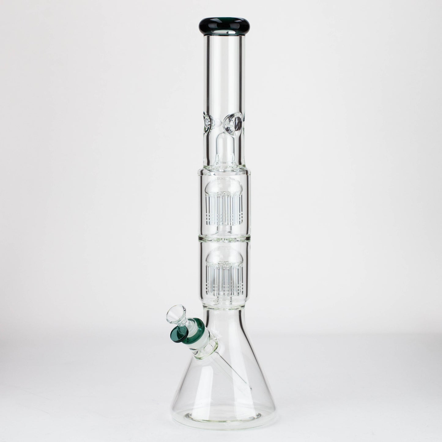 19" Dual 8 arms perc, with splash guard 7mm glass water bong [G11135]_7