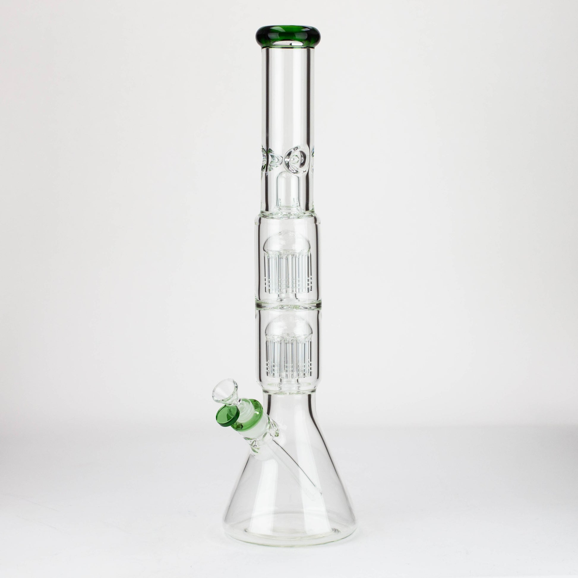 19" Dual 8 arms perc, with splash guard 7mm glass water bong [G11135]_8