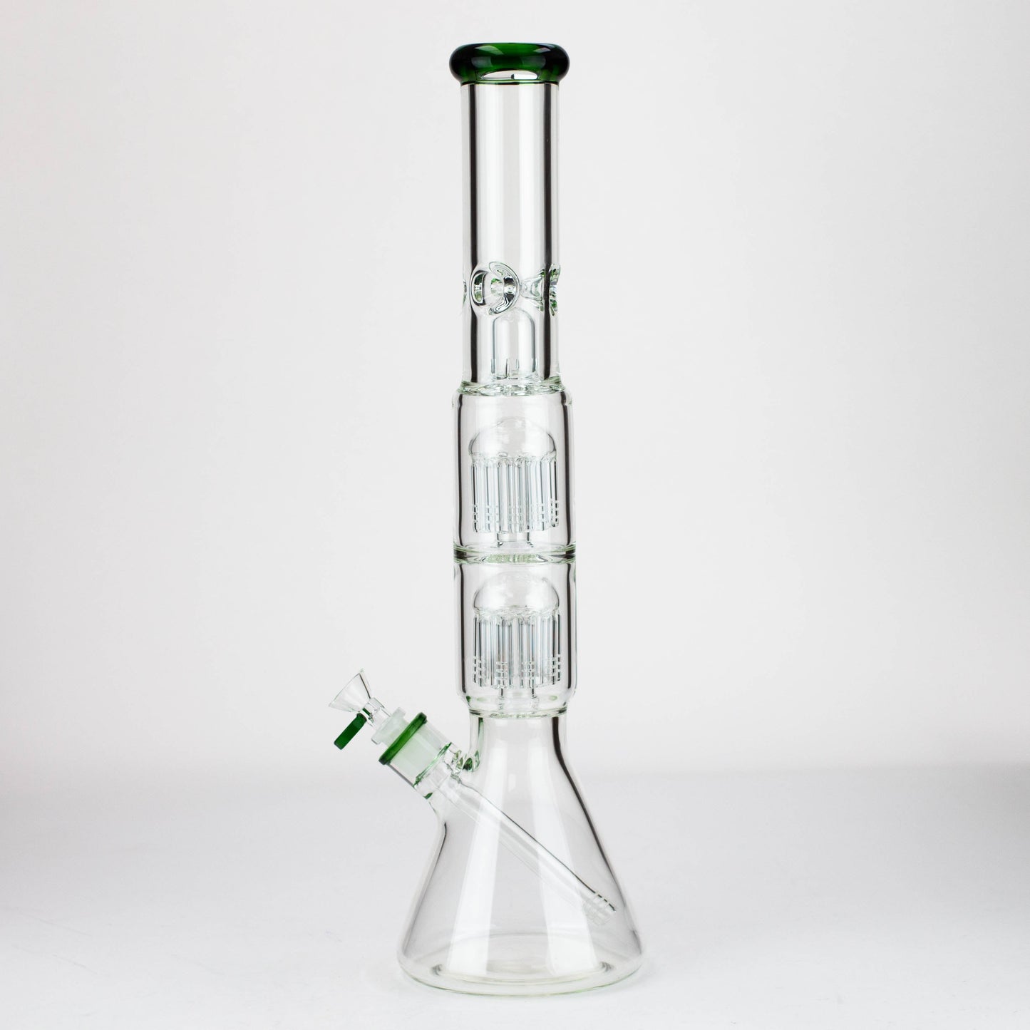 19" Dual 8 arms perc, with splash guard 7mm glass water bong [G11135]_10
