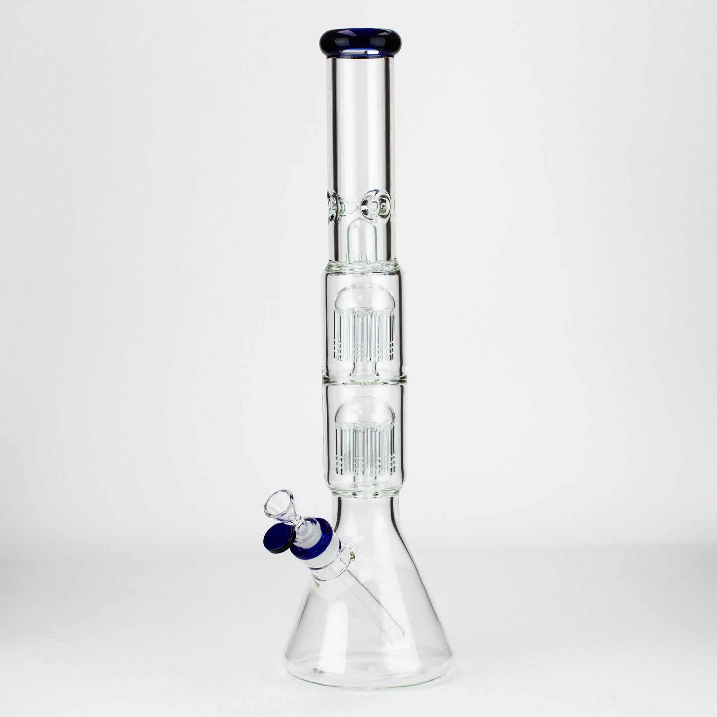 19" Dual 8 arms perc, with splash guard 7mm glass water bong [G11135]_6