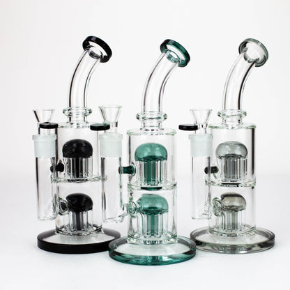 10" Glass Bubbler with dual 8 arms perc [G31014]_0