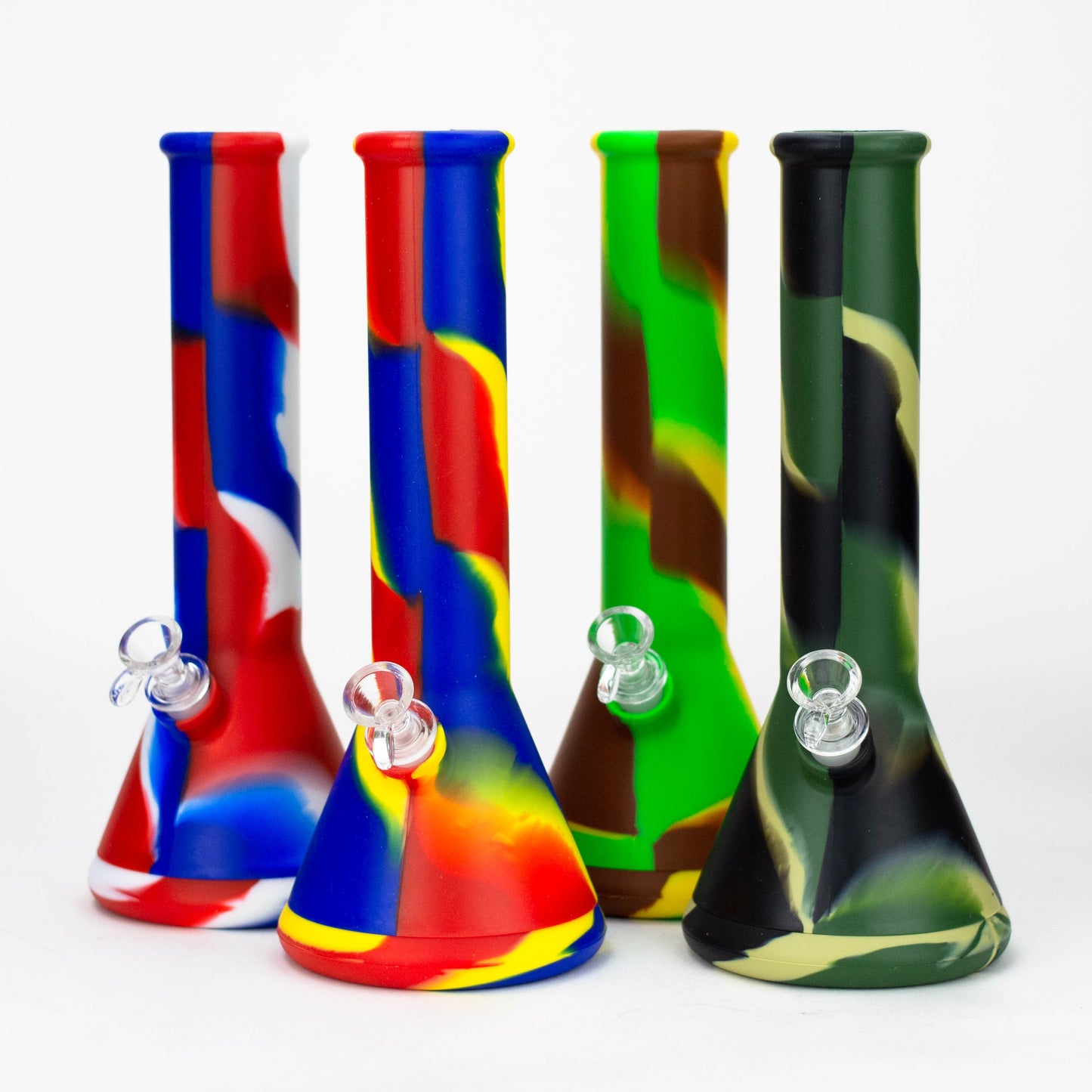 12" Assorted color Silicone detachable beaker water bong_0