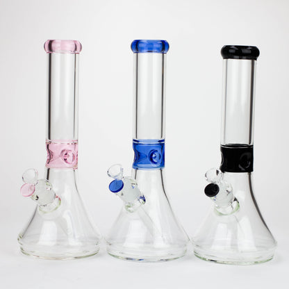 14" Color accented 7 mm glass water bong [BH92x]_0