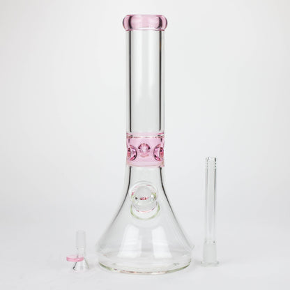 14" Color accented 7 mm glass water bong [BH92x]_1
