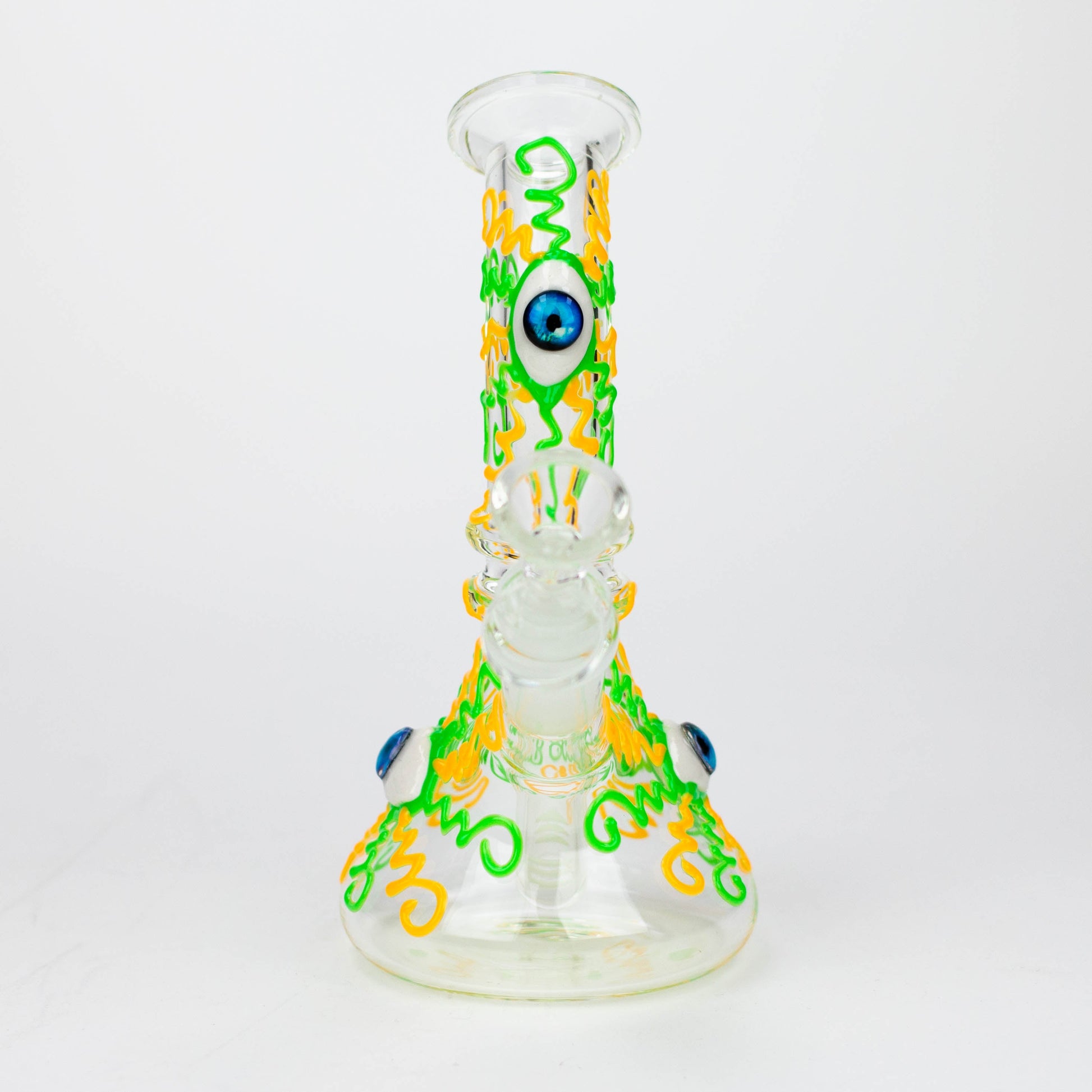 8" Glow in the dark Glass Bong With Eye Design [BH090]_3