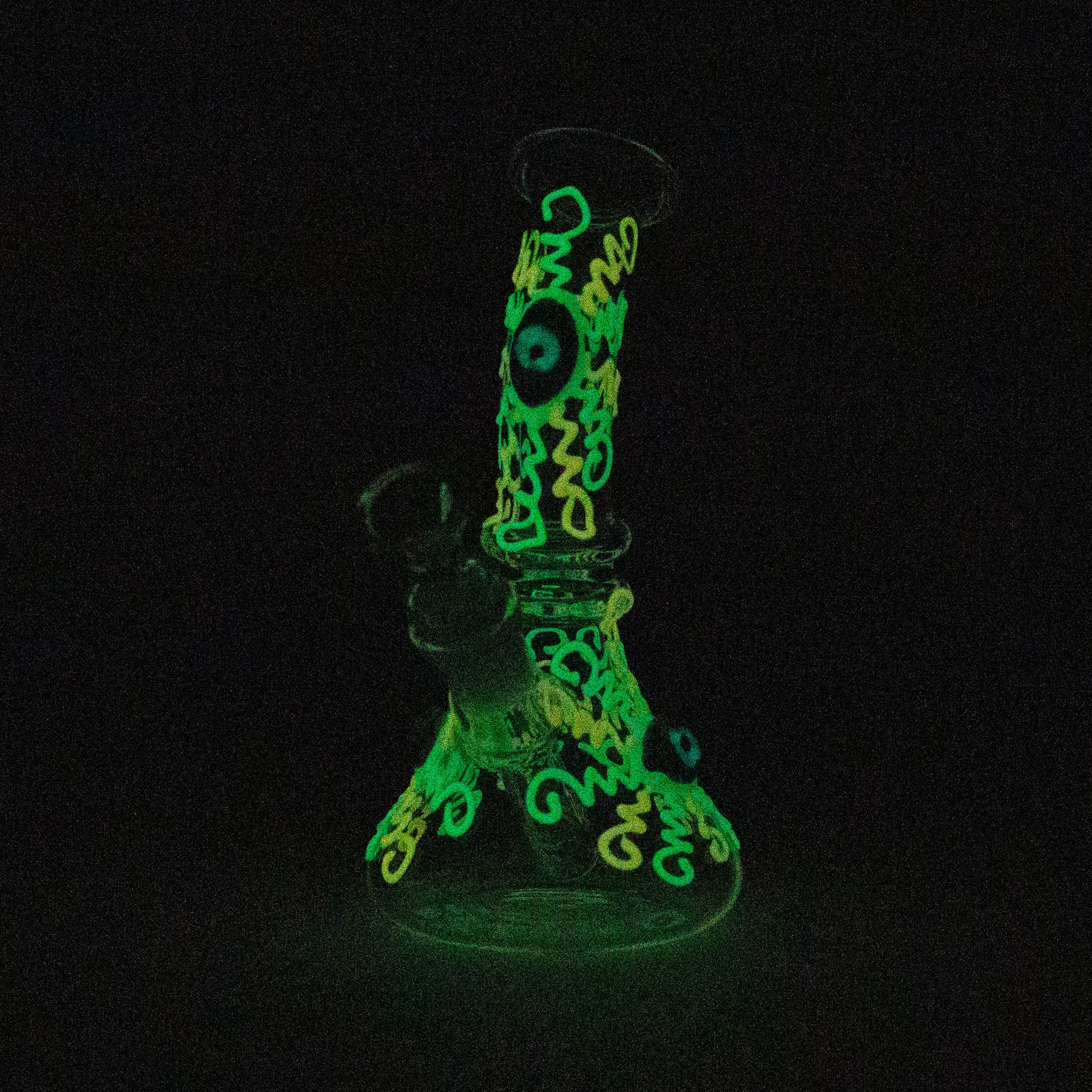 8" Glow in the dark Glass Bong With Eye Design [BH090]_1