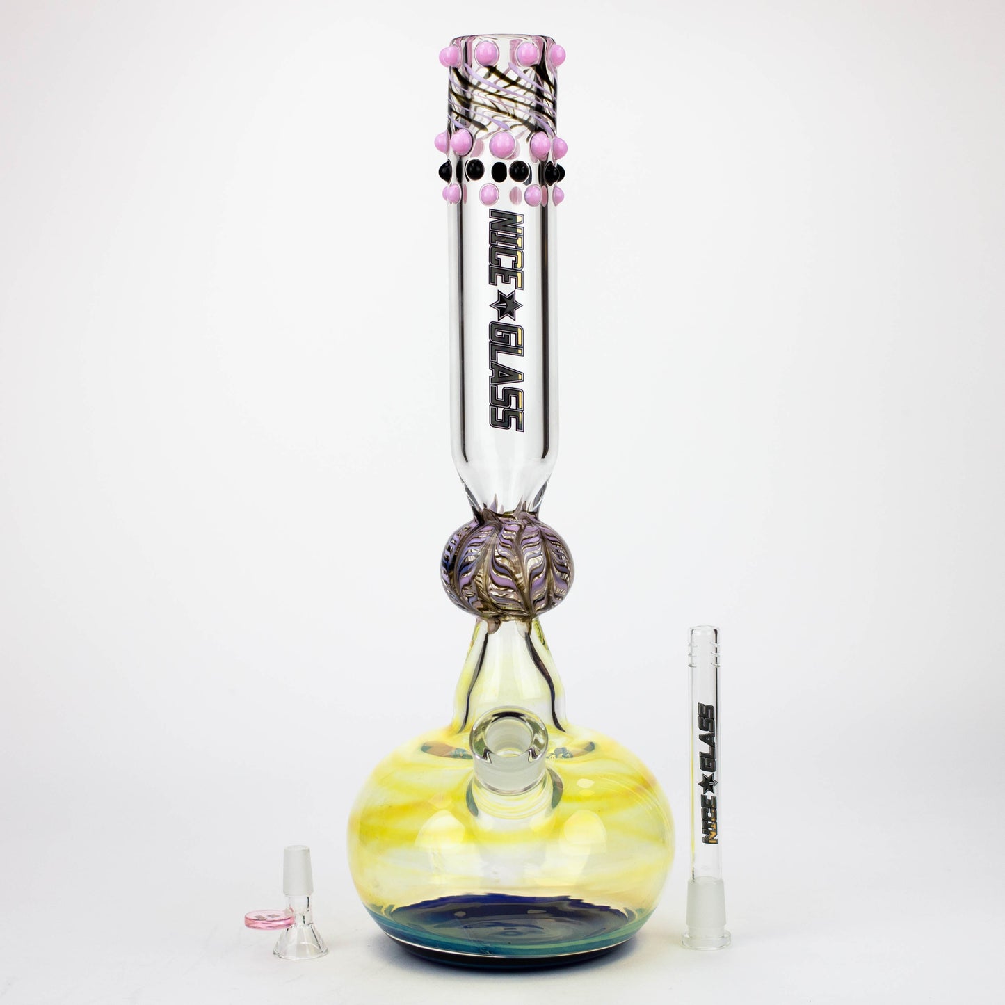 NG | 17 inch Dotted and Fumed Round Base Beaker [S396]_2