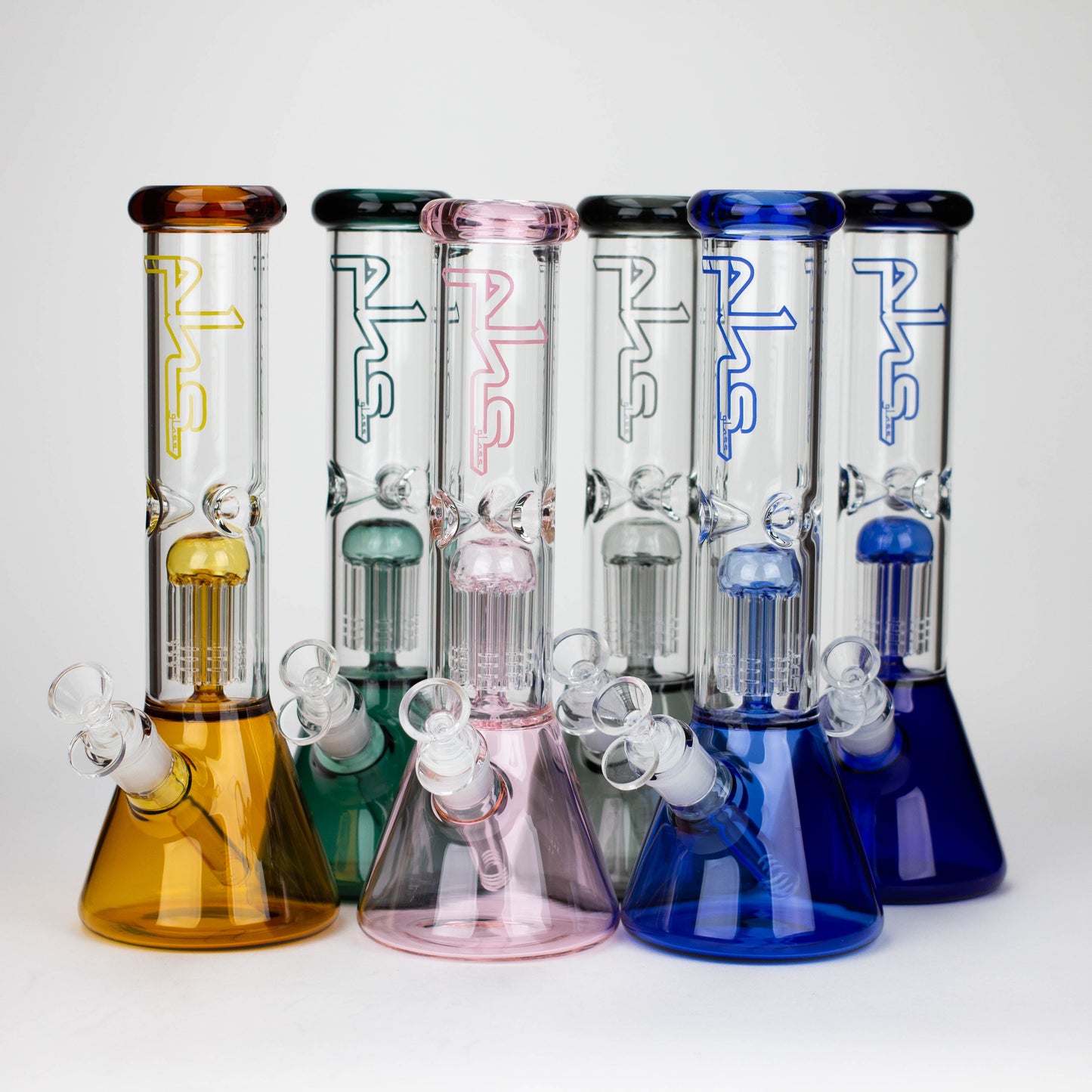 PHS | 12" Glass beaker color Bong with tree arm percolator [PHSPR-12]_0