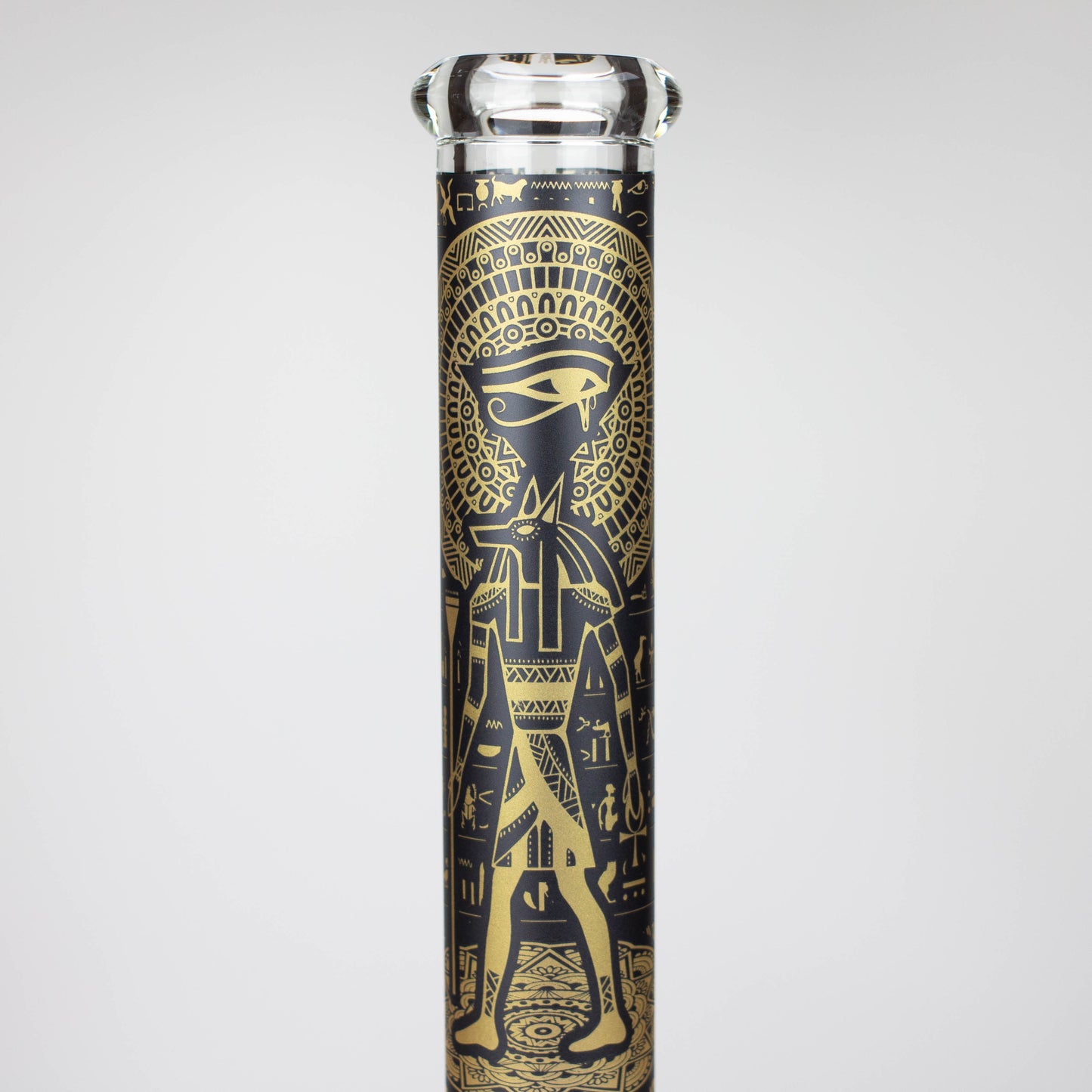 15.5" Egyptian Hieroglyph / 7 mm / Glow in the dark / Glass Bong  [LL034-YLW]_4