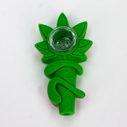 3" 710  marijuana leaf hand pipe-Assorted [H303]_4