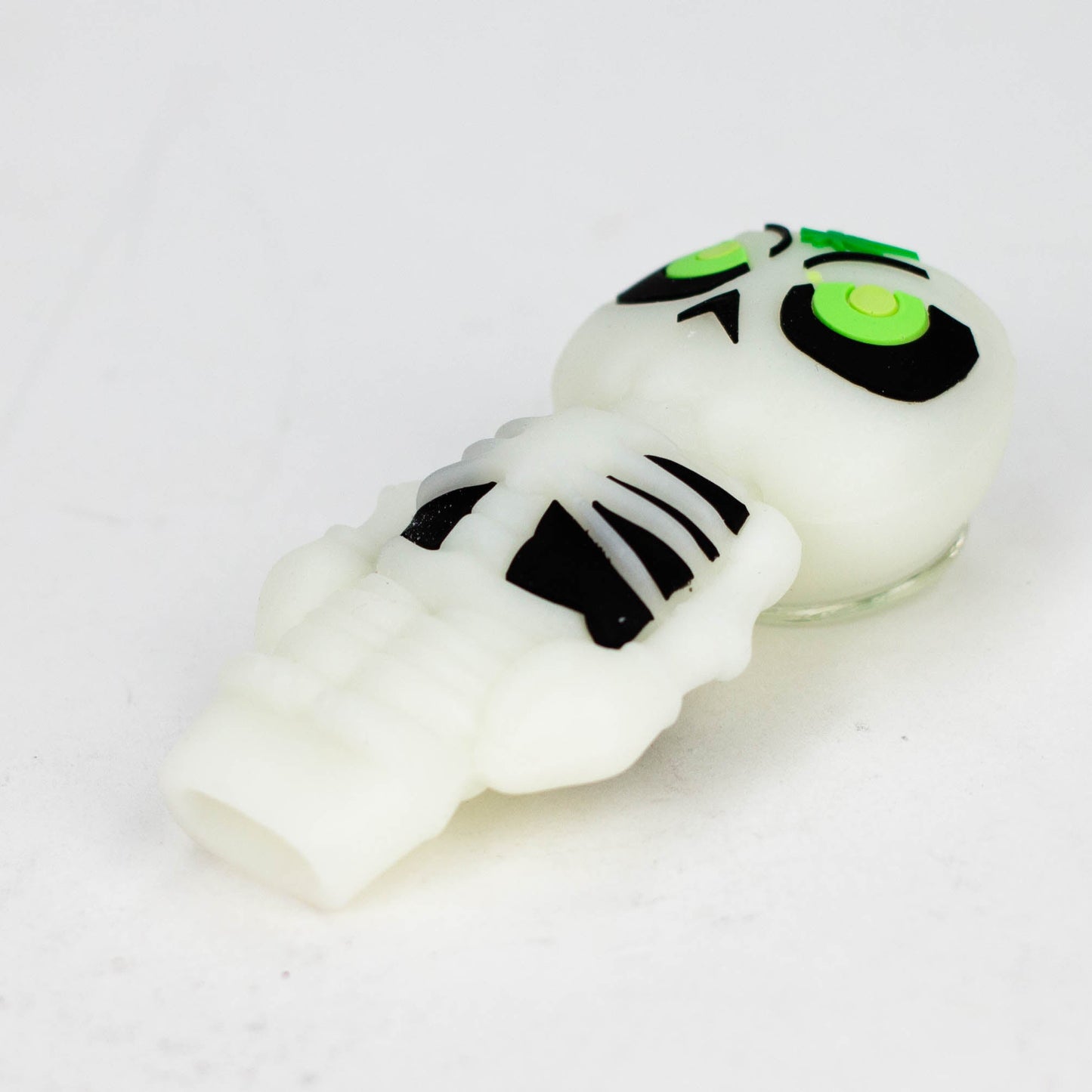3.5" Skull Silicone hand Pipe with glow [H288G]_2