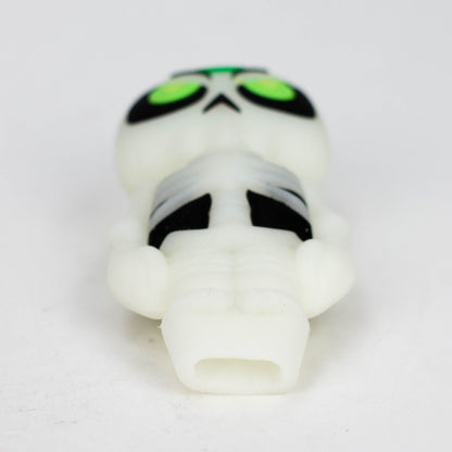 3.5" Skull Silicone hand Pipe with glow [H288G]_3