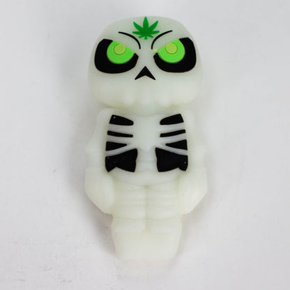 3.5" Skull Silicone hand Pipe with glow [H288G]_4