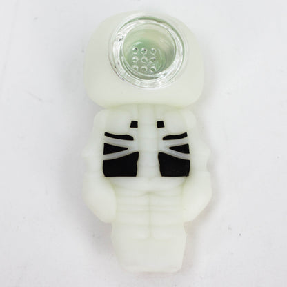 3.5" Skull Silicone hand Pipe with glow [H288G]_5