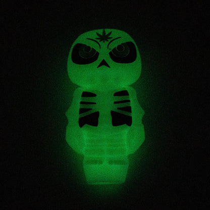3.5" Skull Silicone hand Pipe with glow [H288G]_1