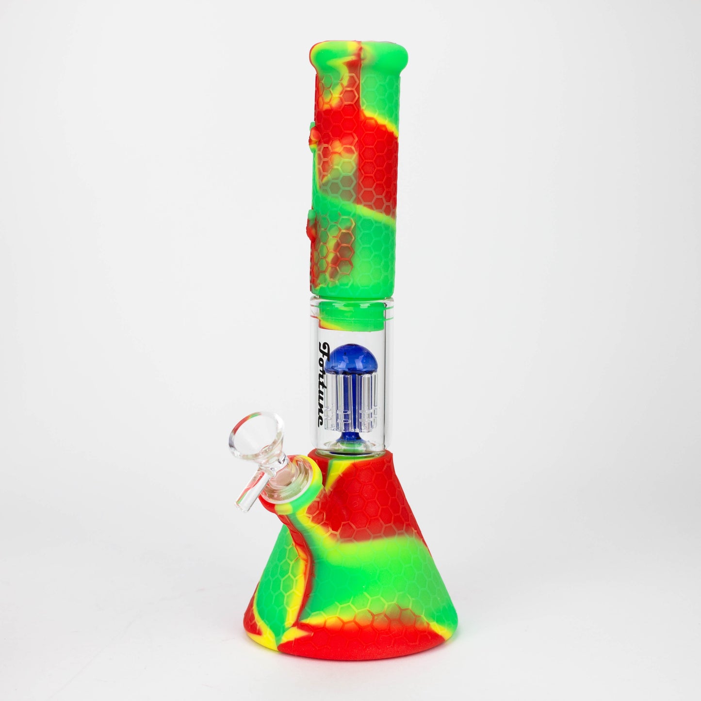 11" Silicone with glass percolator bong - Assorted[SP1060]_1