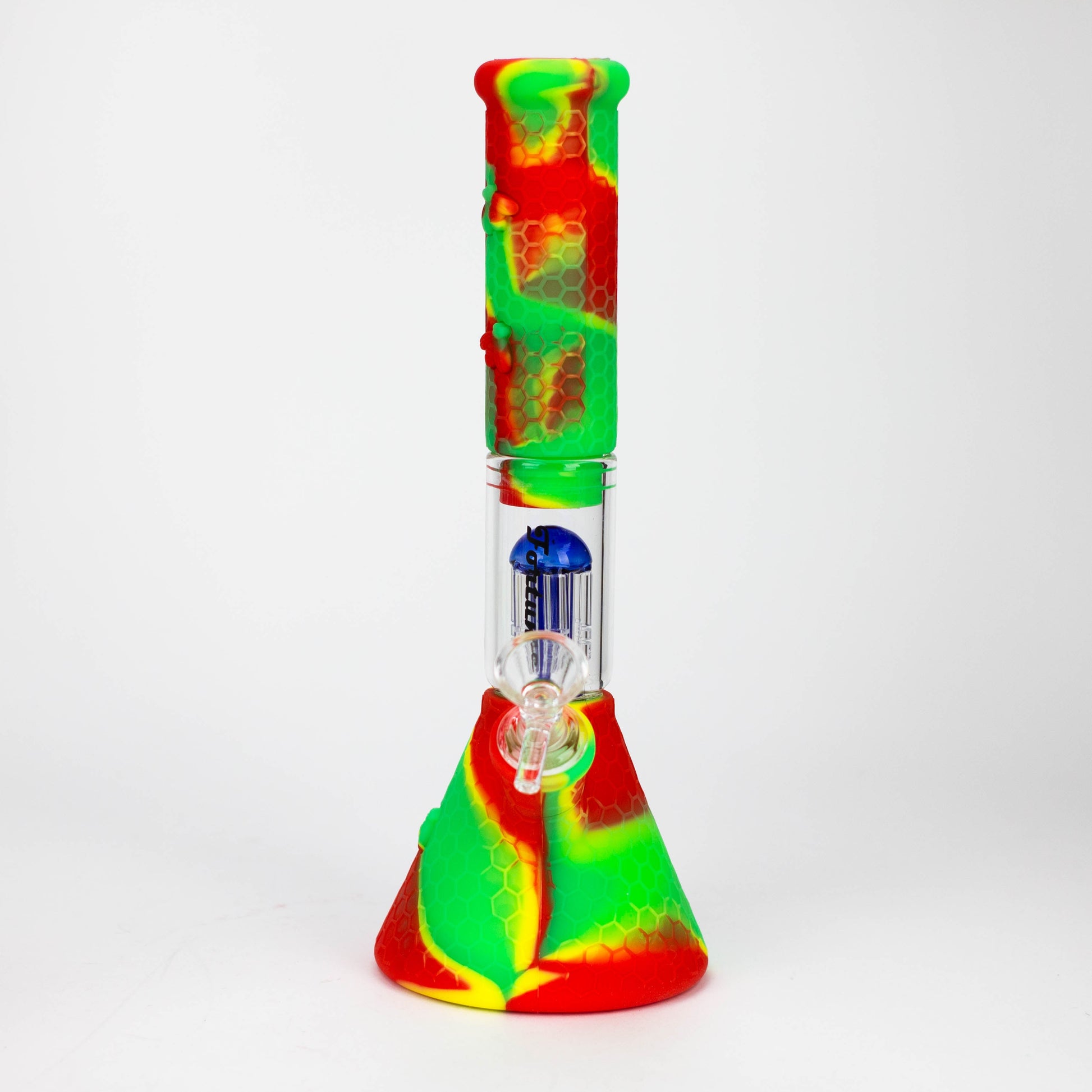 11" Silicone with glass percolator bong - Assorted[SP1060]_3
