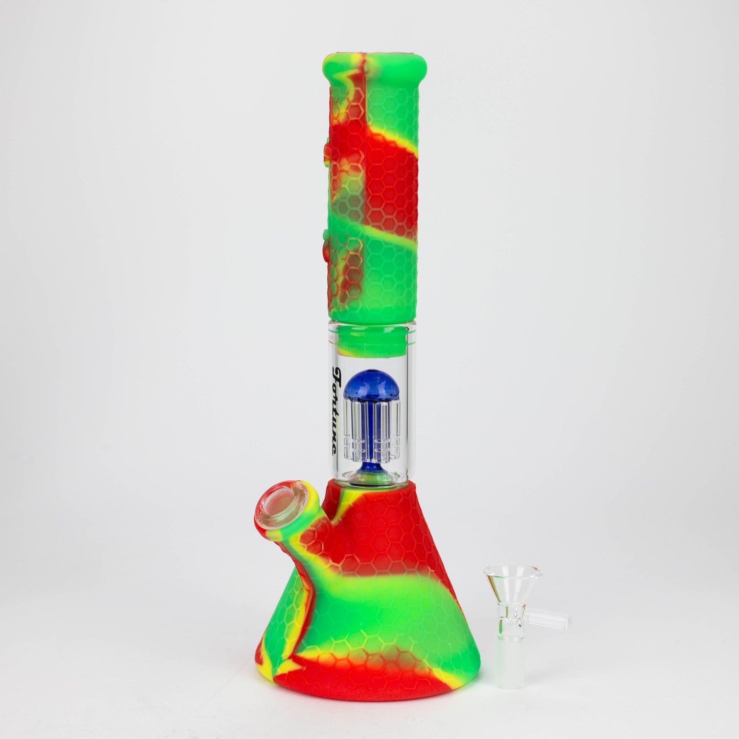 11" Silicone with glass percolator bong - Assorted[SP1060]_8