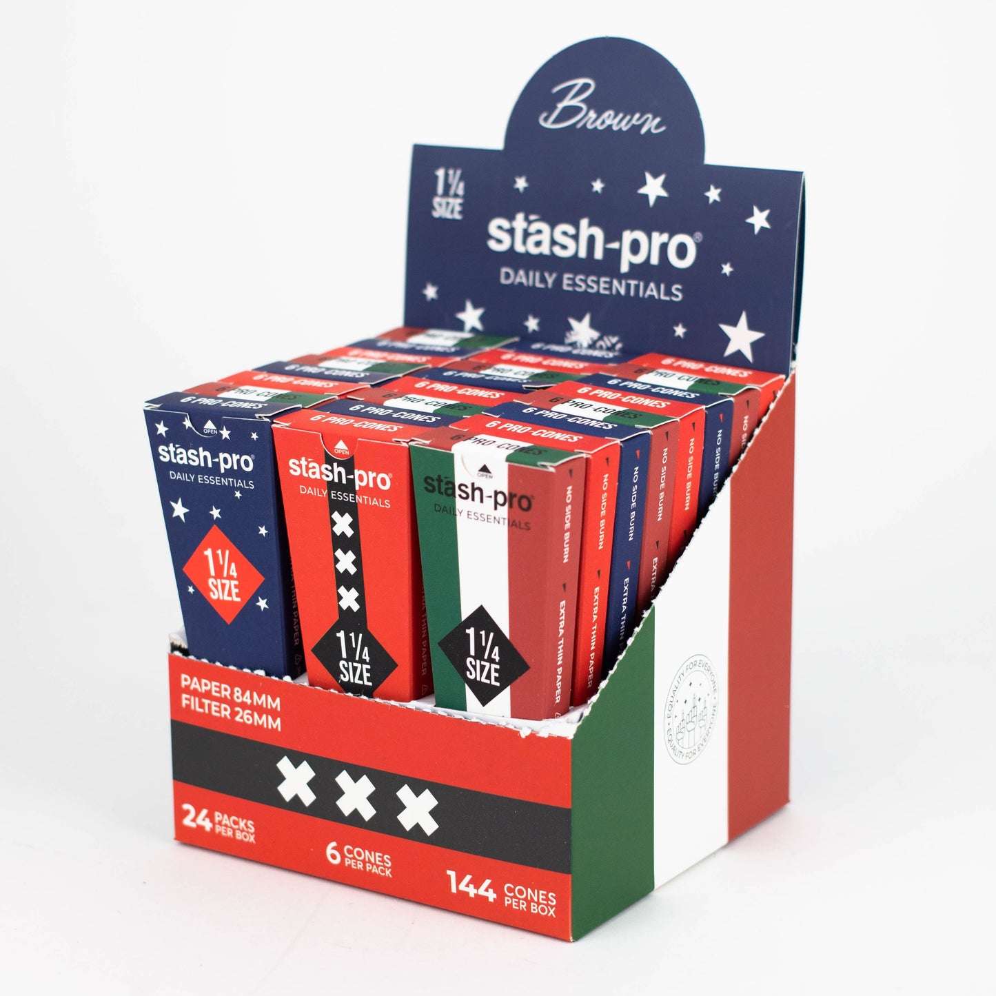 Stash-Pro |  Unbleached (Brown)  Pro 6 Cones box of 24_2