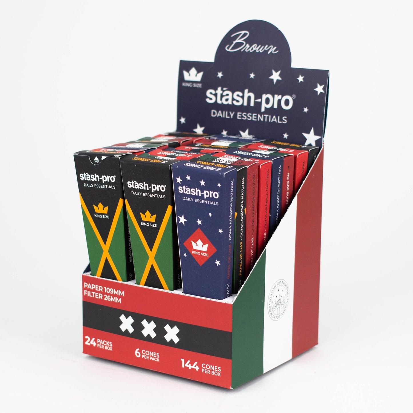 Stash-Pro |  Unbleached (Brown)  Pro 6 Cones box of 24_4