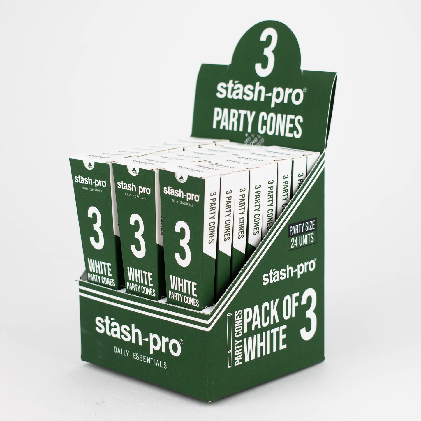 Stash-Pro | Bleached (White)  Party Pack 3 Cones box of 24_1