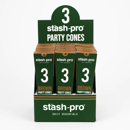 Stash-Pro | Unbleached (Brown)  Party Pack 3 Cones box of 24_0
