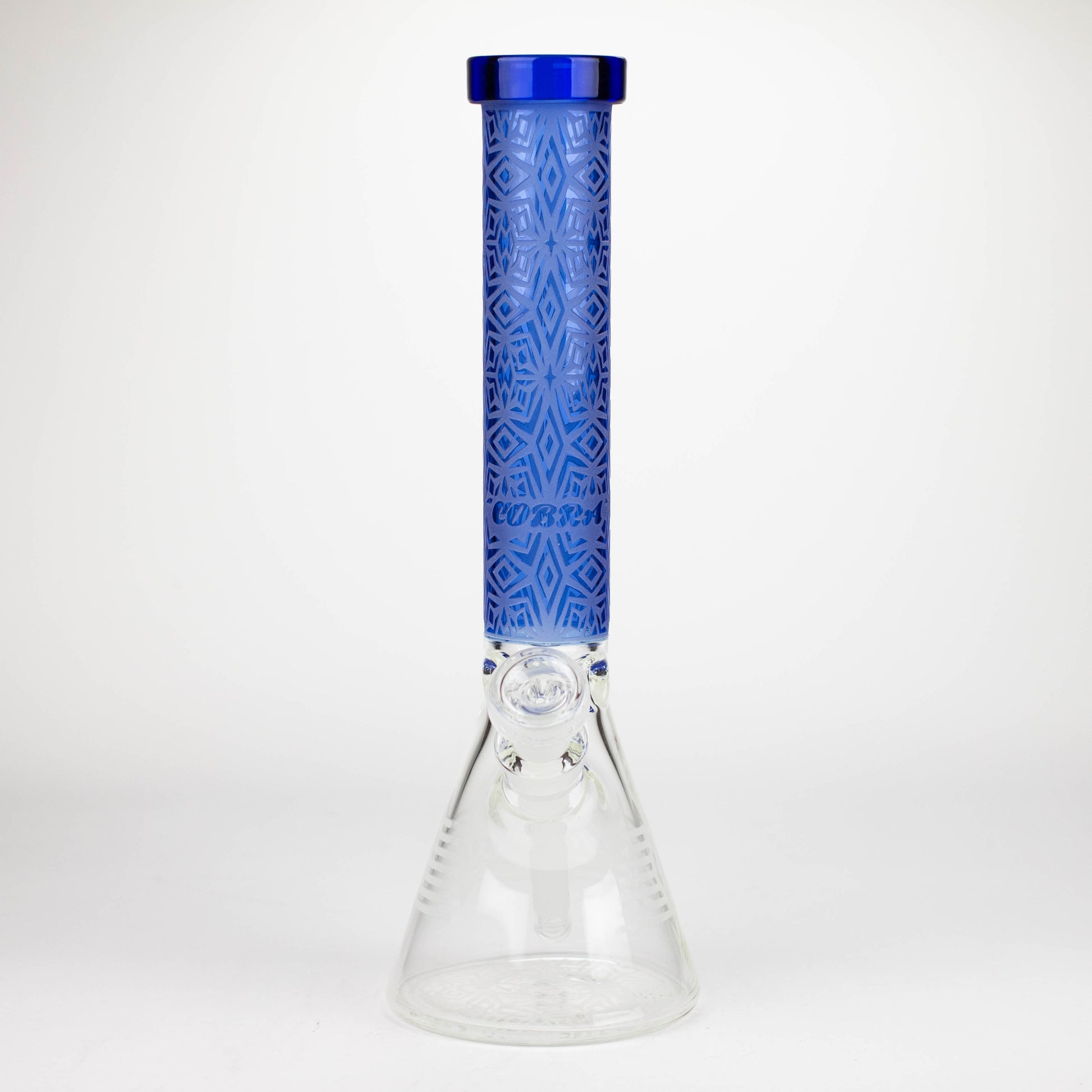 COBRA | 14" sandblasted geometric graphic 7 mm glass bong [YY01]_13