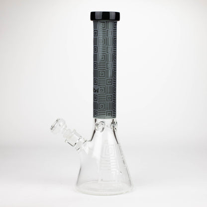 COBRA | 14" sandblasted geometric graphic 7 mm glass bong [YK06]_10
