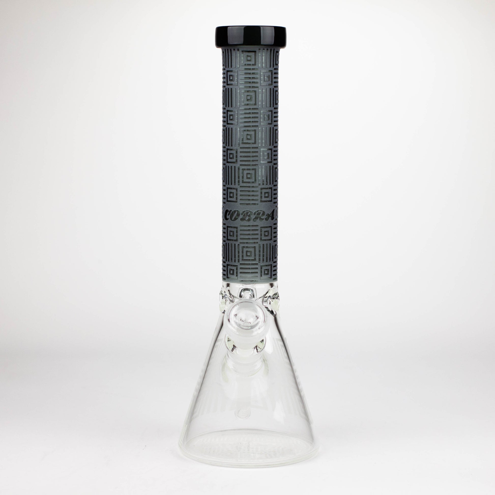 COBRA | 14" sandblasted geometric graphic 7 mm glass bong [YK06]_11