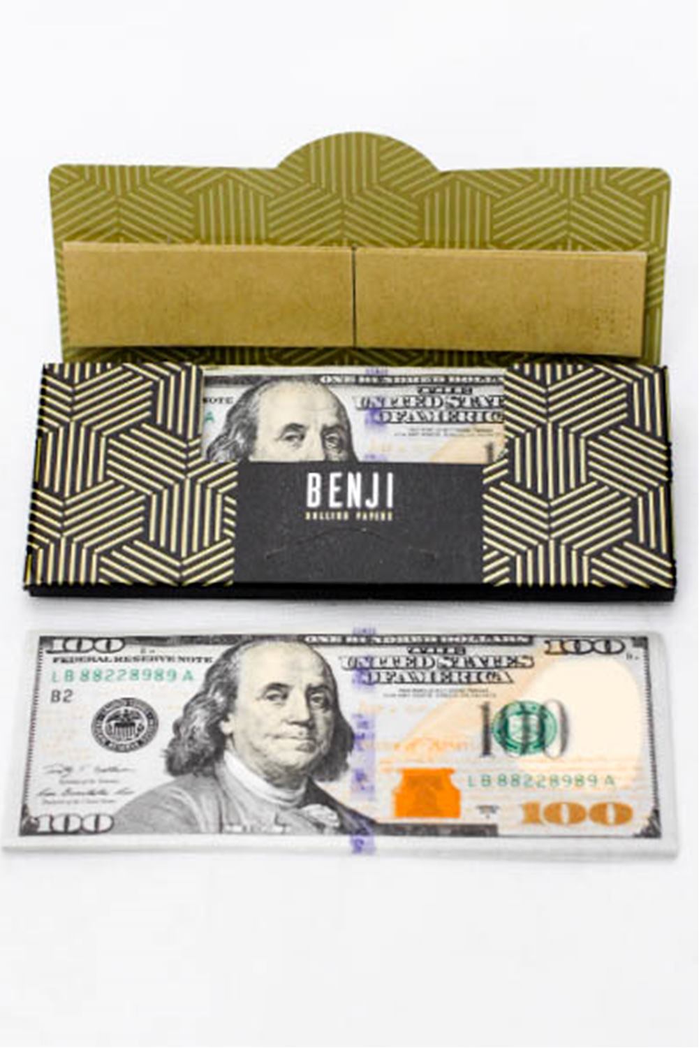 BENJI $100 BILL printed rolling paper + Filter Tips_1
