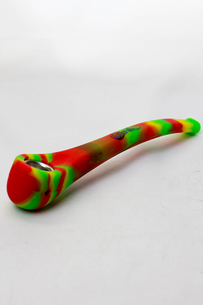 9" Genie Silicone hand pipe with metal bowl_8