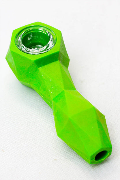 Silicone hand pipe with multi holes glass bowl_5