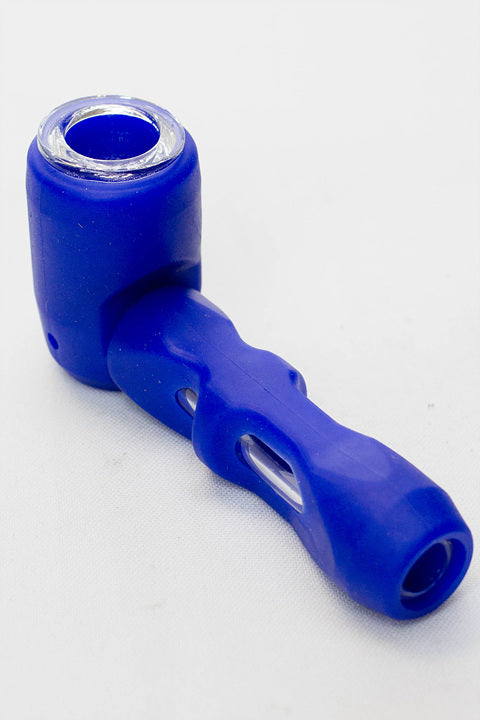 Silicone hand pipe with multi holes glass bowl and tube_4