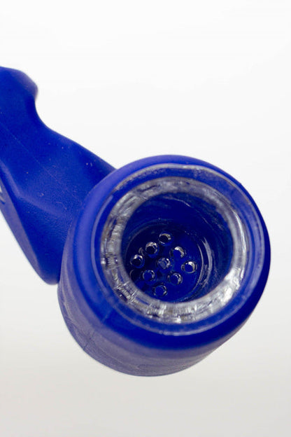 Silicone hand pipe with multi holes glass bowl and tube_5