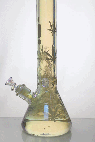 14" Infyniti leaf 7 mm metallic glass water bong_11