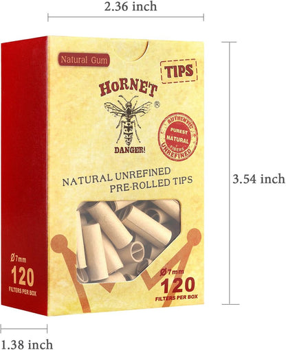 HORNET Unbleached Pre-Rolled Tips, Unrefined and Raw Cigarette Filters_2