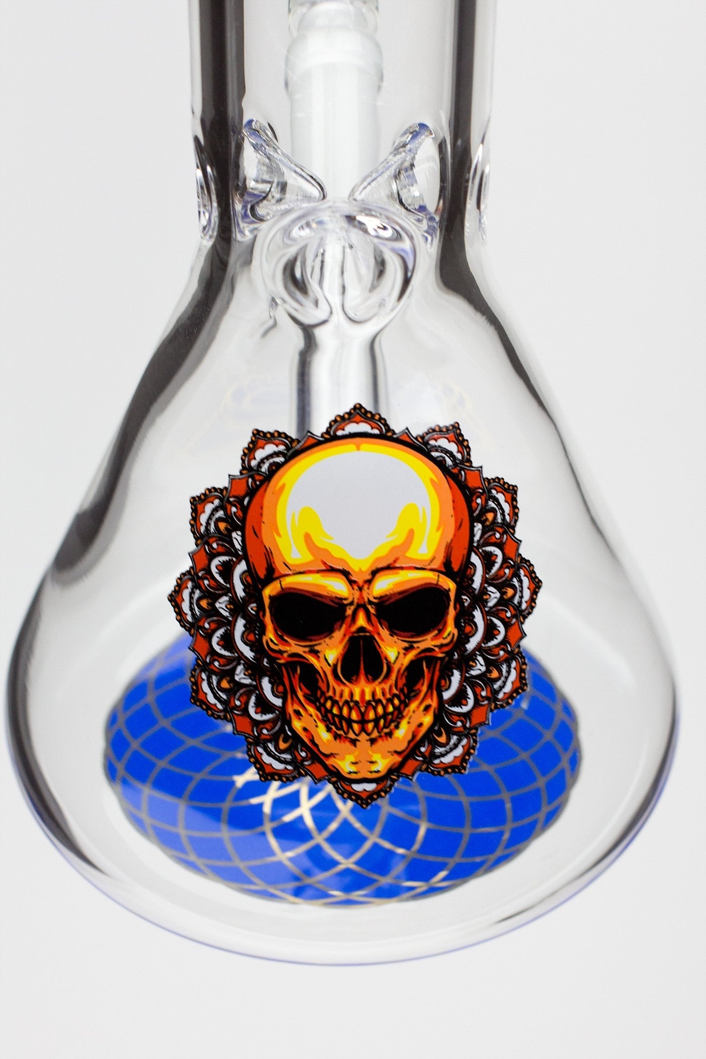 9.5" DANK beaker glass water bong (Wide / Skull)_1