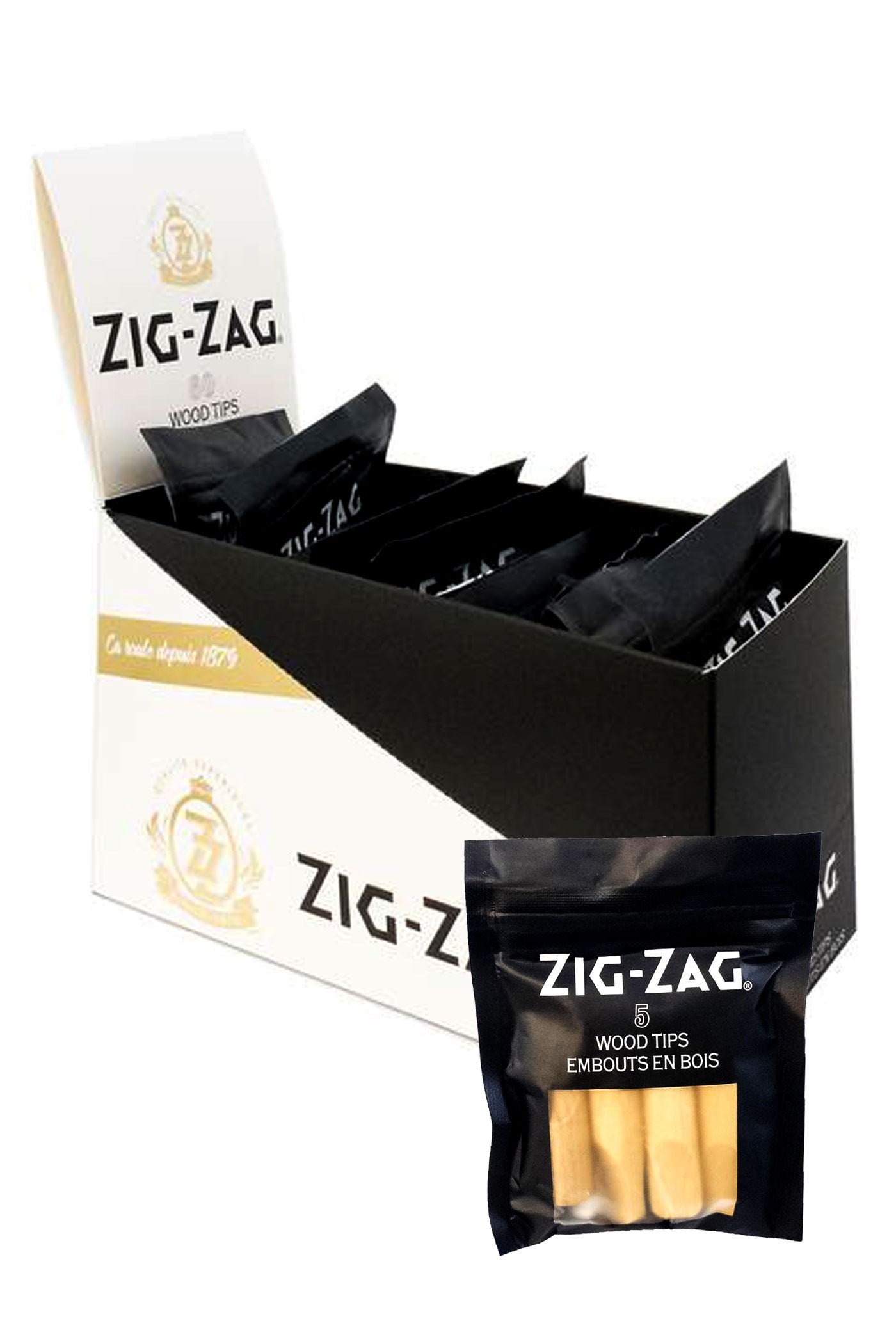 Zig-Zag Wood Tips Box of 12_0
