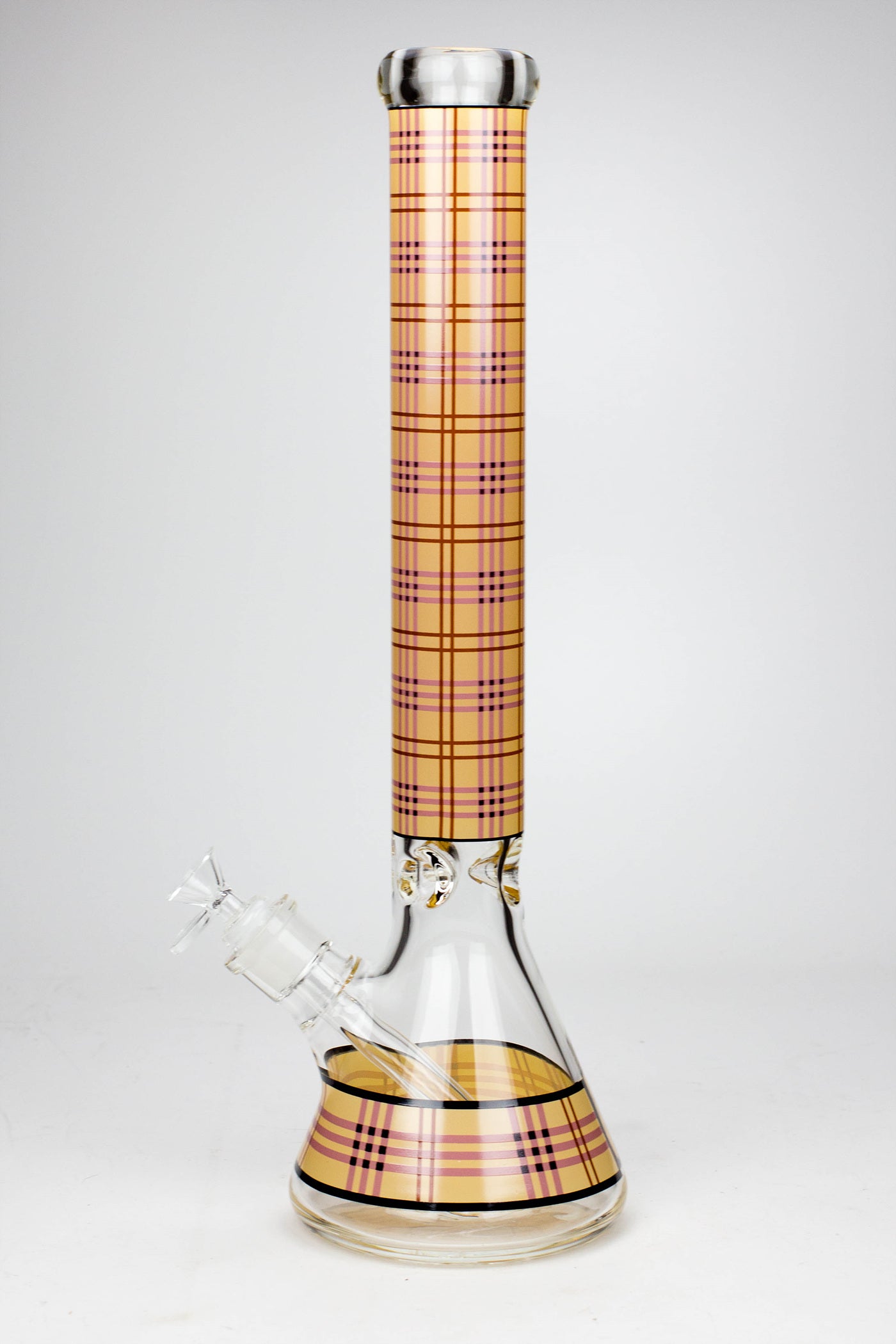 17.5" Check pattern 9 mm glass beaker bong_6
