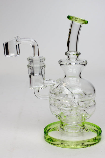 6" Genie Double glass recycle rig with shower head diffuser_9