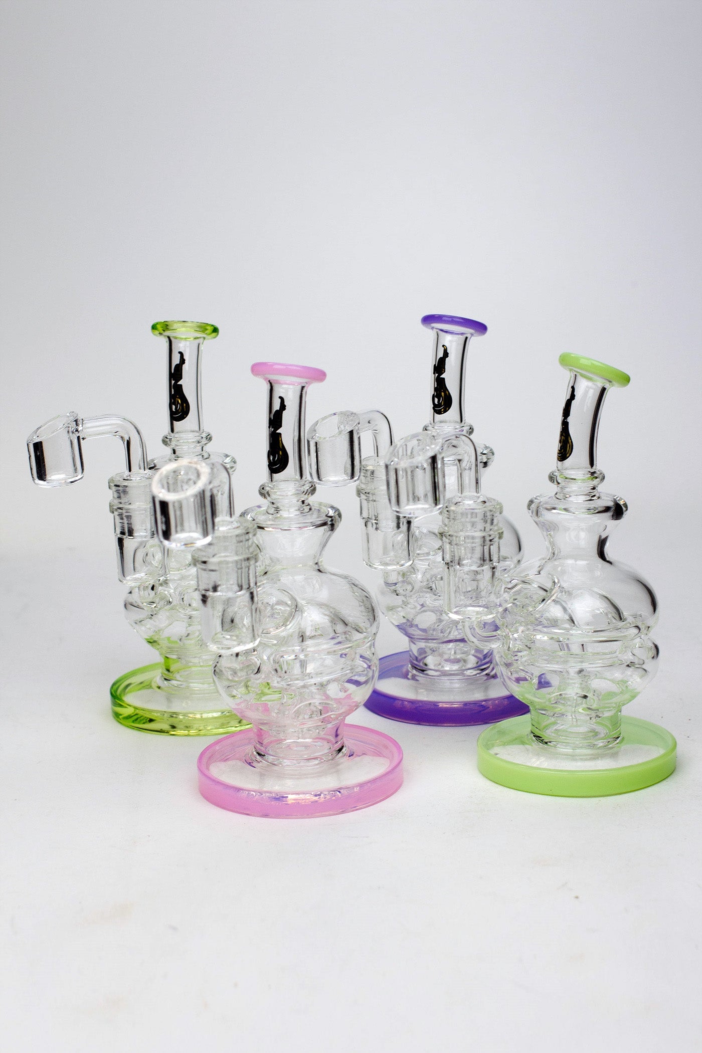 6" Genie Double glass recycle rig with shower head diffuser_0