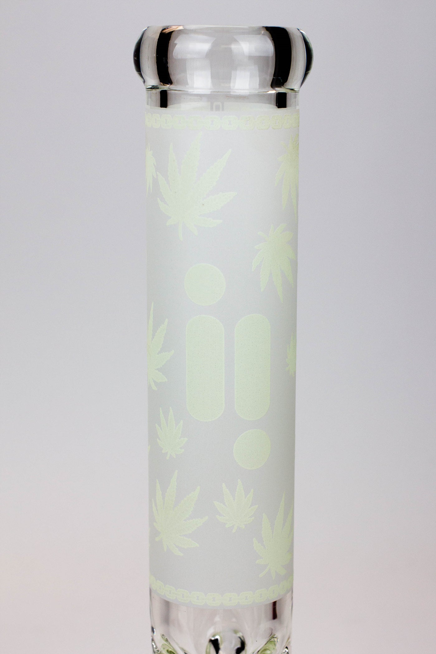 14" Infyniti Leaf Glow in the dark 7 mm glass bong_3