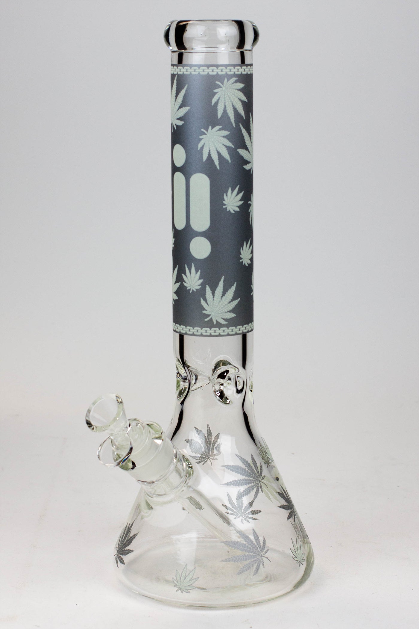 14" Infyniti Leaf Glow in the dark 7 mm glass bong_11