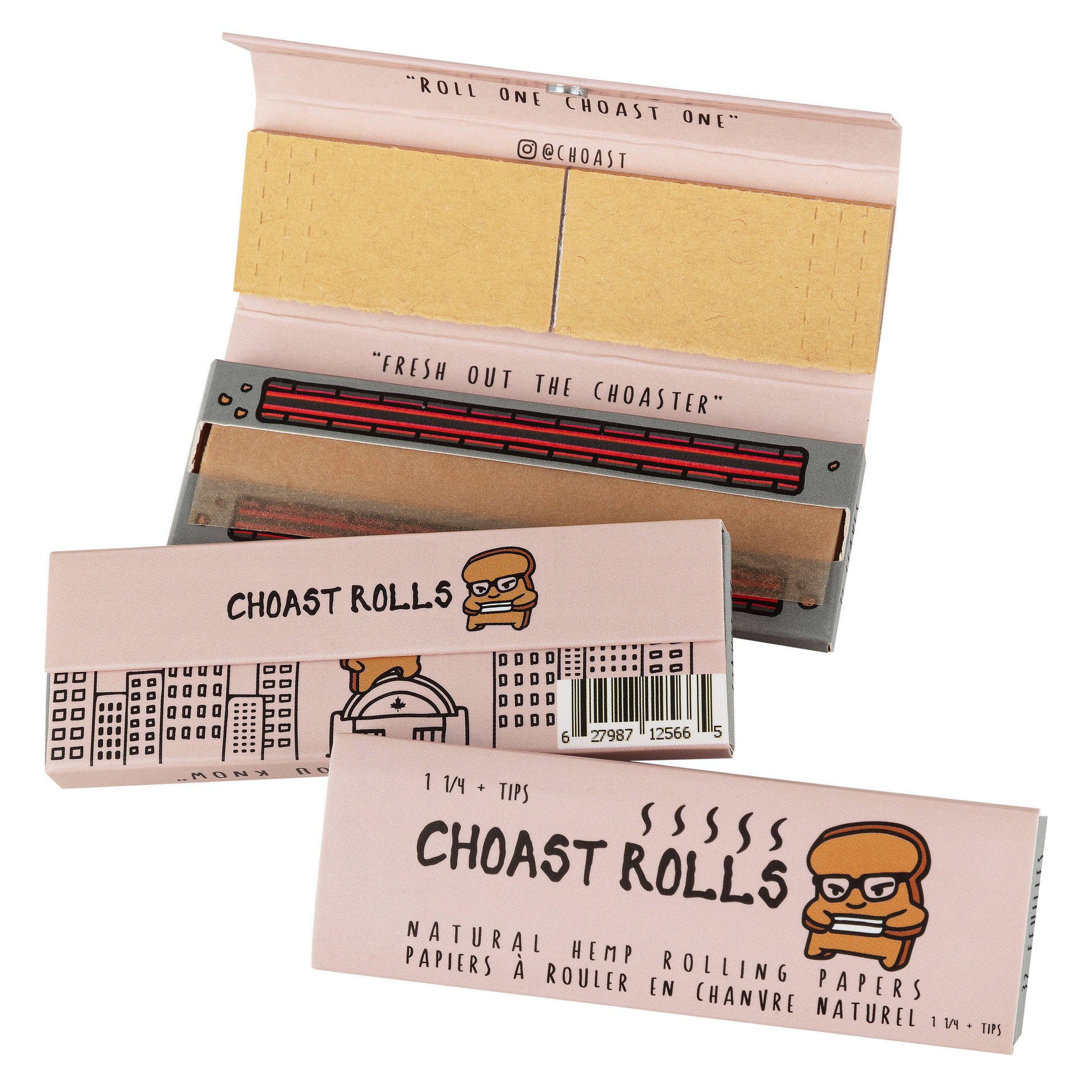 Choast Rolls, Quality Natural Rolling Papers - Carton of 22, Rolling Paper System - 1 1/4'' Papers with Filter Tips and Magnet Closing Lid_1