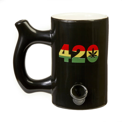420 Mug - Black Mug with Rasta Colors_0