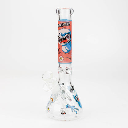 10" RM decal Glow in the dark glass water bong_7