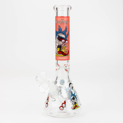 10" RM decal Glow in the dark glass water bong_8