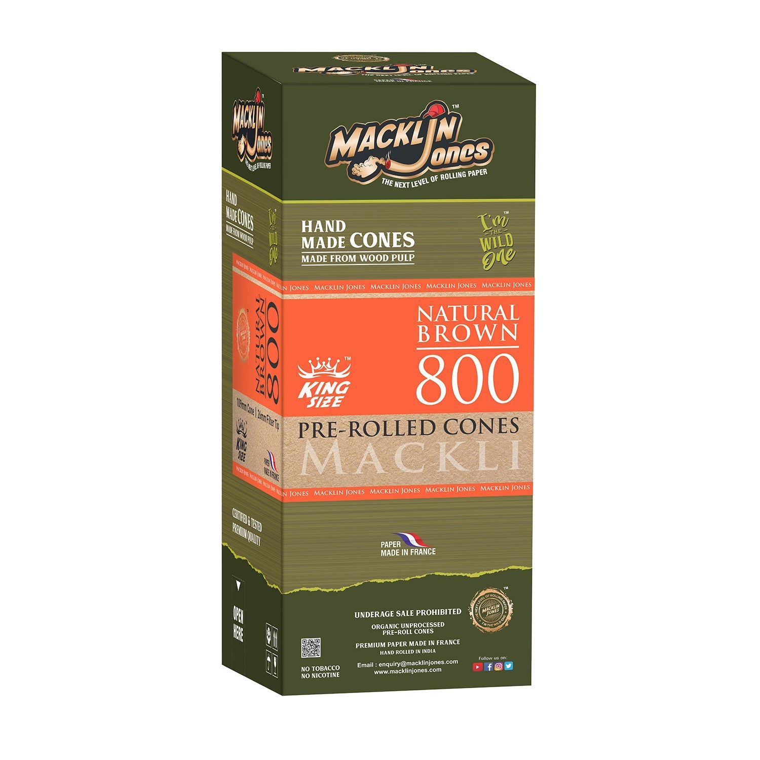 Macklin Jones - Natural Brown King Size Pre-Rolled cones Tower 800_0